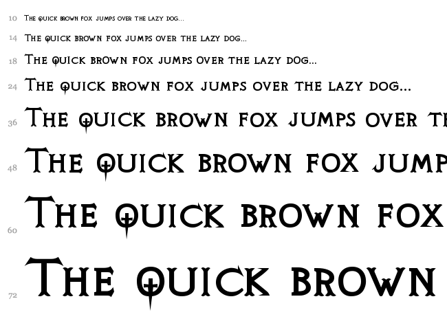 Knight's Quest font waterfall